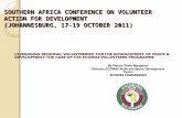 SOUTHERN AFRICA CONFERENCE ON VOLUNTEER ACTION FOR DEVELOPMENT (JOHANNESBURG, 17-19 OCTOBER 2011) LEVERAGING REGIONAL VOLUNTEERISM FOR THE ADVANCEMENT.
