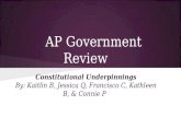 AP Government Review Constitutional Underpinnings By: Kaitlin B, Jessica Q, Francisco C, Kathleen B, & Connie P.