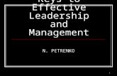 1 Keys to Effective Leadership and Management N. PETRENKO.