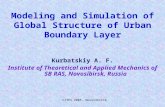 CITES 2005, Novosibirsk Modeling and Simulation of Global Structure of Urban Boundary Layer Kurbatskiy A. F. Institute of Theoretical and Applied Mechanics.