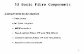 1 §3 Basic Fibre Components Components to be studied â— Fiber joints â— 2x2 fiber couplers â— WDM couplers â— Fixed optical filters (FP and FBG filters) â—