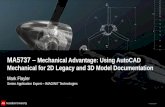 © 2011 Autodesk MA5737 – Mechanical Advantage: Using AutoCAD Mechanical for 2D Legacy and 3D Model Documentation Mark Flayler Senior Application Expert.