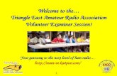 1 Welcome to the… Triangle East Amateur Radio Association Volunteer Examiner Session! Your gateway to the next level of ham radio…