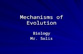 Mechanisms of Evolution Biology Mr. Solis. Populations, Not Individuals Evolve An organism cannot evolve a new phenotype, but rather natural selection.