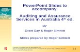 PowerPoint Slides to accompany Auditing and Assurance Services in Australia 4 th ed. By Grant Gay & Roger Simnett Slides prepared by Roger Simnett Copyright.