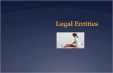 Legal Entities. 1. Sole Proprietorship 2. Corporation 3. Limited Liability Company (LLC)