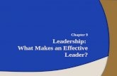 Chapter 9 Leadership: What Makes an Effective Leader?