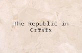CHW 3M The Republic in Crisis. Marius & the Army Reforms Marius was a member of Equestrian family and army commander. In 107BC. took control of legion.