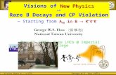 Vision Rare b ↔ s/CPV George W.S. Hou (NTU) LHCb/IC 17/05/07 1 New Physics Visions of New Physics on Rare B Decays and CP Violation May 17, 2007, Rare.