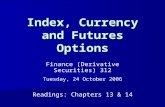 Index, Currency and Futures Options Finance (Derivative Securities) 312 Tuesday, 24 October 2006 Readings: Chapters 13 & 14.