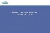 Market Lessons Learned Texas SET 3.0. Market Coordination TeamAugust 29, 2007 Meeting Overview Overview  Lessons Learned 4 Step Process:  Circulate.