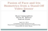 Fusion of Face and Iris Biometrics from a Stand-Off Video Sensor Ryan Connaughton Kevin W. Bowyer Patrick Flynn April 16, 2011 Computer Vision Research.