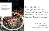 Dave Karpf, Ph.D. @davekarpf Shoutingloudly.com The Limits of E- government: Assessing the True Demand Curve for Online Participation.
