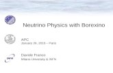 Neutrino Physics with Borexino Davide Franco Milano University & INFN APC January 26, 2010 – Paris.