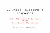 C3 Atoms, elements & compounds 3.5: Molecules & Covalent bonds 3.6: Giant Structures Req-giant structure.