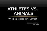 WHO IS MORE ATHLETIC? 45 minute Lesson Plan Jim Horwat ATHLETES VS. ANIMALS.