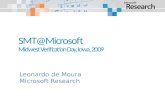 Leonardo de Moura Microsoft Research. SMT@Microsoft Verification/Analysis tools need some form of Symbolic Reasoning.