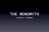 THE MONOMYTH A Hero’s Journey. “A hero ventures forth from the world of the common day into a region of supernatural wonder; fabulous forces are there.