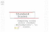 KNR 445 Statistics t-tests Slide 1 Standard Scores Comparing scores across (normal) distributions – “z- scores” 1.