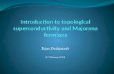 Tejas Deshpande (17 February 2013).  Introduction  Majorana fermions in p-wave superconductors  Representation in terms of fermionic operators  Non-abelian.