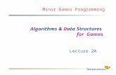 1 Algorithms & Data Structures for Games Lecture 2A Minor Games Programming.