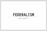 FEDERALISM Legal Studies 3C. Federalism Federation – separate colonies coming together to form a single nation (Australia!) Why was a federal system adopted?