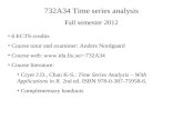 732A34 Time series analysis Fall semester 2012 6 ECTS-credits Course tutor and examiner: Anders Nordgaard Course web: 732A34 Course literature: