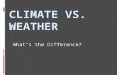 What’s the Difference?. Climate or Weather?  Weather is the daily conditions of the atmosphere.  Weather changes day to day.  Weather = one day  Example: