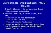 Livestock Evaluation “MUST” Haves 3 body tissue – fat, muscle, bone –Nutritional priorities finish, Finish, FINISH (fat, Fat, FAT) –The basics of fat deposition.