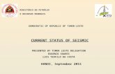 MINISTÉRIO DO PETRÓLEO E RECURSOS MINERAIS PRESENTED BY TIMOR LESTE DELEGATION EUGENIO SOARES LUIS TEOFILO DA COSTA CURRENT STATUS OF SEISMIC HANOI, September.