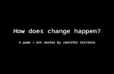 How does change happen? A poem + art series by Jennifer Corriero.