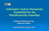 Indicador sobre Demanda Insatisfecha de Planificación Familiar Fondo de Población de las Naciones Unidas Aguascalientes, Octubre 2008.