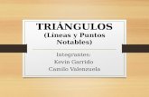 TRIÁNGULOS (Líneas y Puntos Notables) Integrantes: Kevin Garrido Camilo Valenzuela.