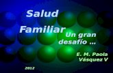 Salud Familiar Un gran desafío … E. M. Paola Vásquez V 2012.