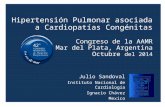Hipertensión Pulmonar asociada a Cardiopatías Congénitas Congreso de la AAMR Mar del Plata, Argentina Octubre del 2014 Julio Sandoval Instituto Nacional.