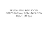 RESPONSABILIDAD SOCIAL CORPORATIVA y COMUNICACIÓN FILANTRÓPICA.