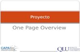 One Page Overview Proyecto. Proyecto One Page-Overview Equipo de Trabajo Estudiantes: Patricia Platt Valerie Diago Juan Gutierrez Asesores: Ariel M. Alba.