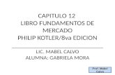CAPITULO 12 LIBRO FUNDAMENTOS DE MERCADO PHILIP KOTLER/8va EDICION __________________________ LIC. MABEL CALVO ALUMNA: GABRIELA MORA Prof. Mabel Calvo.