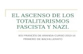 EL ASCENSO DE LOS TOTALITARISMOS FASCISTA Y NAZI. IES FRANCÉS DE ARANDA-CURSO 2013-14 PRIMERO DE BACHILLERATO.
