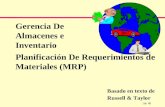 1de 48 Gerencia De Almacenes e Inventario Planificación De Requerimientos de Materiales (MRP) Basado en texto de Russell & Taylor.