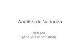 Análisis de Varianza ANOVA (Analysis of Variation)