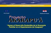 Unión Europea PROYECTO CO-FINANCIADO POR LA UNION EUROPEA Y LA REPUBLICA DEL PARAGUAY C.F. Nº PRY/B7-310/97/0067 República del Paraguay “Apoyo al Desarrollo.