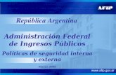 República Argentina Administración Federal de Ingresos Públicos Políticas de seguridad interna y externa Marzo 2006.