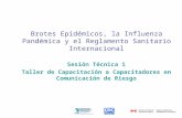 Text Brotes Epidémicos, la Influenza Pandémica y el Reglamento Sanitario Internacional Sesión Técnica 1 Taller de Capacitación a Capacitadores en Comunicación.