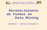 Reconocimiento de Formas en Data Mining Profesor : Héctor Allende O. Departamento de Informática Área Métodos y Modelos Cuantitativos.