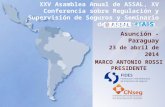 Asunción - Paraguay 23 de abril de 2014 MARCO ANTONIO ROSSI PRESIDENTE XXV Asamblea Anual de ASSAL, XV Conferencia sobre Regulación y Supervisión de Seguros.