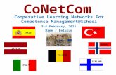 CoNetCom Cooperative Learning Networks For Competence Management@School 3-5 February, 2011 Bree / Belgium SPAIN LATVIA BELGIUM ITALY TURKEY NORWAY FINLAND.