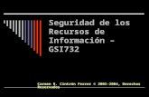 Seguridad de los Recursos de Información – GSI732 Carmen R. Cintrón Ferrer © 2003-2004, Derechos Reservados.