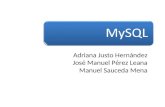 MySQL Adriana Justo Hernández José Manuel Pérez Leana Manuel Sauceda Mena.