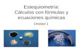 Estequiometría: Cálculos con fórmulas y ecuaciones químicas Unidad 1.
